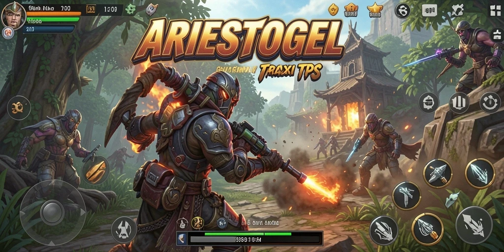 Screenshot menunjukkan aksi seru gameplay ARIESTOGEL dengan grafis memukau.