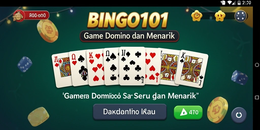 Screenshot gameplay BINGO101 menampilkan keasyikan permainan Domino.