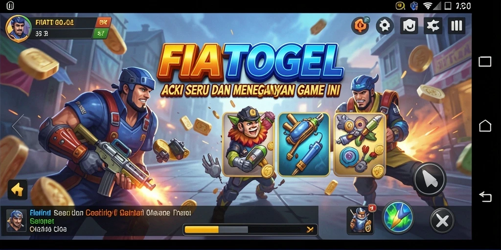 Screenshot menunjukkan aksi menegangkan dalam FIATOGEL.