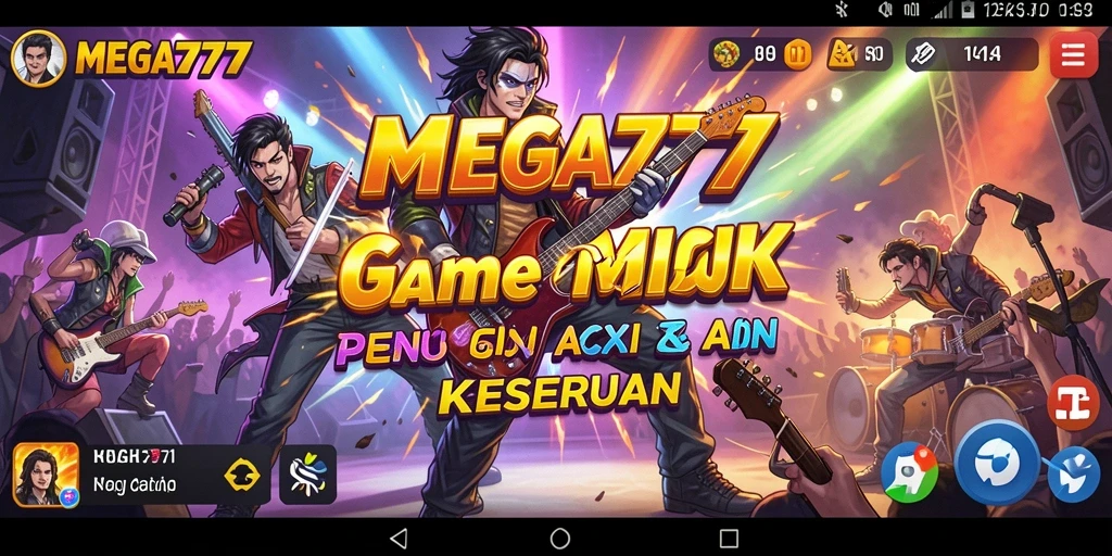 Screenshot gameplay MEGA777 menampilkan aksi musik yang seru.