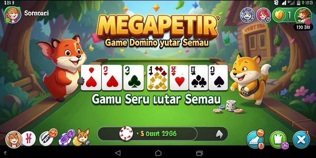 Tampilan permainan Domino yang menarik di MEGAPETIR.