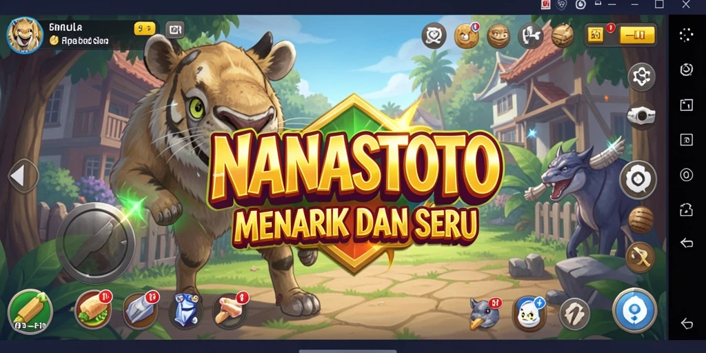 Tampilan gameplay NANASTOTO dengan grafis menarik dan interaktif.