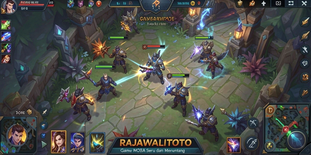 Tampilan gameplay seru dari RAJAWALITOTO di arena MOBA.