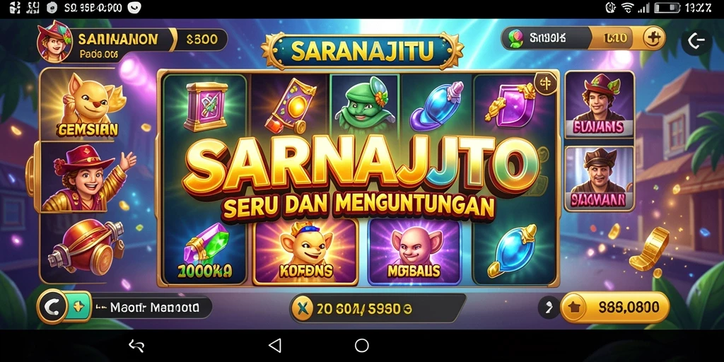 Tampilan gameplay seru dari SARANAJITU dengan beragam slot.