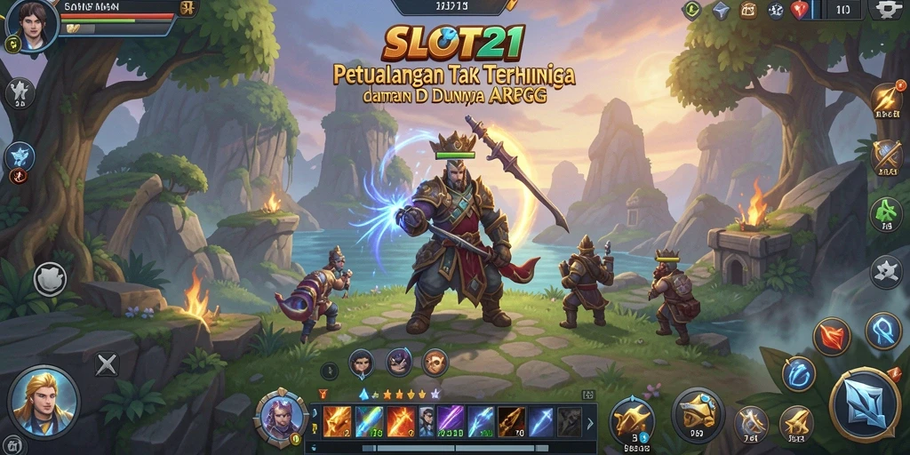 Tampilan epik gameplay SLOT21 dalam dunia ARPG.