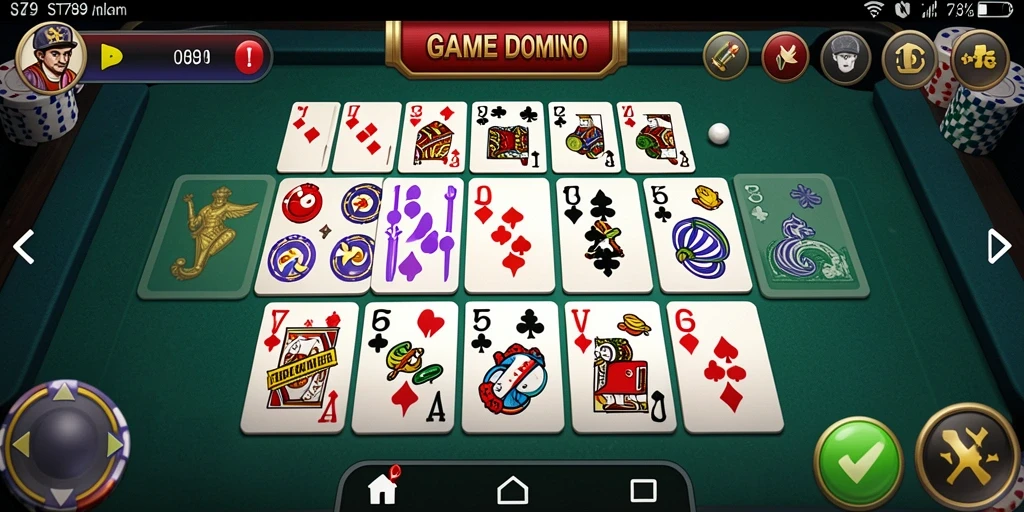 Screenshot gameplay ST789 yang menampilkan keseruan bermain Domino.